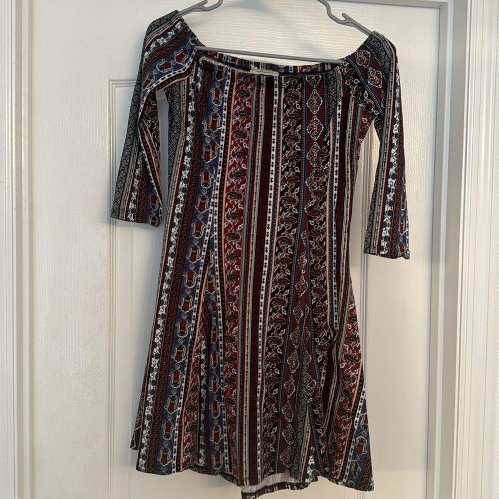 boho Off shoulder skater dress